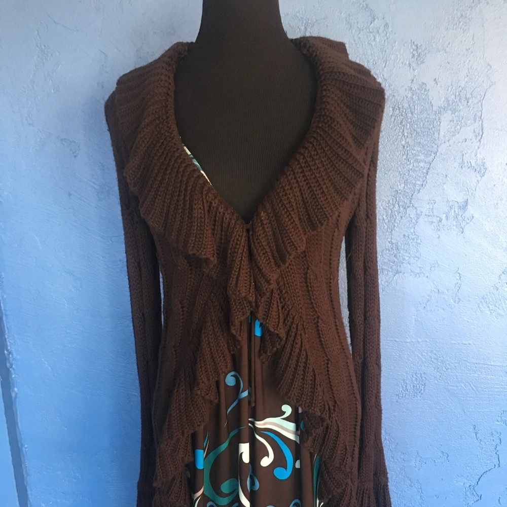 INC Frilly Long Sweater